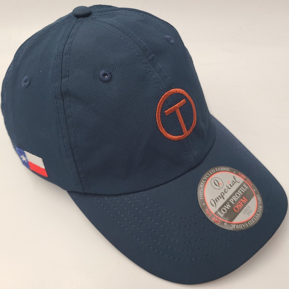 Imperial Hat Adjustable Blue Orange Golf Texas American Flag Logo Outdoors Men